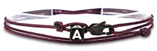 Made by Nami Buchstaben-Armband Personalisiert - Damen Herren Mädchen Pärchen-Armband - Freundschaftsarmband Verstellbar - beste Freundin Geschenk (Weinrot J)