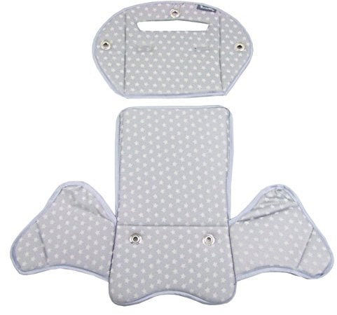 Ersatzbezug Sitzkissen Bezug [Auflage für Kinder Fahrradsitz] kompatibel mit Römer Jockey (hellgrau Sterne (Modell 4))