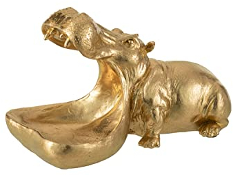 J-Line Nilpferd Skulptur Flur Schlüsselschale Deko Ablage L26 cm Statue Dekorative Gold