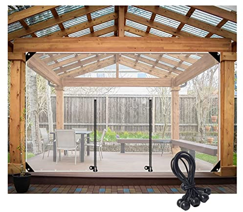 Outdoor-Vorhänge, durchsichtige Plane mit Reißverschlusstür, wasserdichter PVC-Vorhang für den Außenbereich, Seitenwandabdeckung für Pavillon, Camping, Terrasse