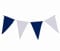 Wimpelkette (10 Meter) blau-weiß aus Stoff » Premiumqualität « Wind- und Wetterfest an Nylonseil, 4 Wimpel pro Meter, 100% Fahnenpolyester, robuster Fahnenstoff, Schützenfest,Outdoor
