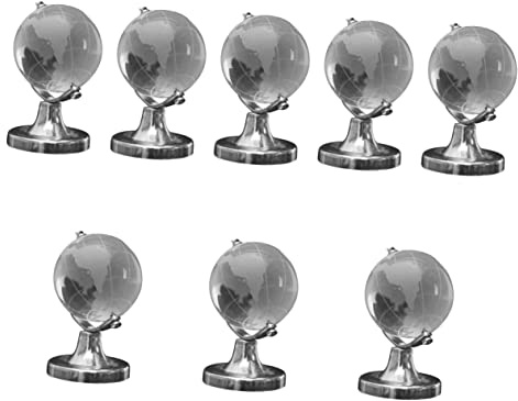 Hohopeti 8 Pièces Globe De Cristal Boule De Cristal Transparente Sphère De Verre Boule De Carte du Monde Globe Terrestre Carte du Monde Un Verre Mini-e Blanc Rond