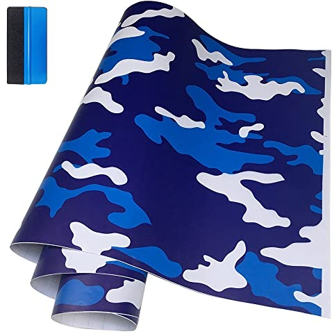 NewL Camouflage-Vinylfolie für Auto, Motorrad, Computer, Laptop, Roller, Motorrad, Rot (Blau, 50cm x 150cm)