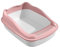 Folpus Katzentoilette, offene Katzentoilette mit Rand, Katzentoilette, hygienische Katzentoilette aus Kunststoff, Sandkasten für Kätzchen, Kaninchen, Hamster, 48 X 34.7 X 18 cm, Rosa
