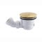 ENKI, W77 Bonde de douche � d�bit rapide, bonde de receveur de douche � profil bas, 90 mm, facile � nettoyer, laiton bross�