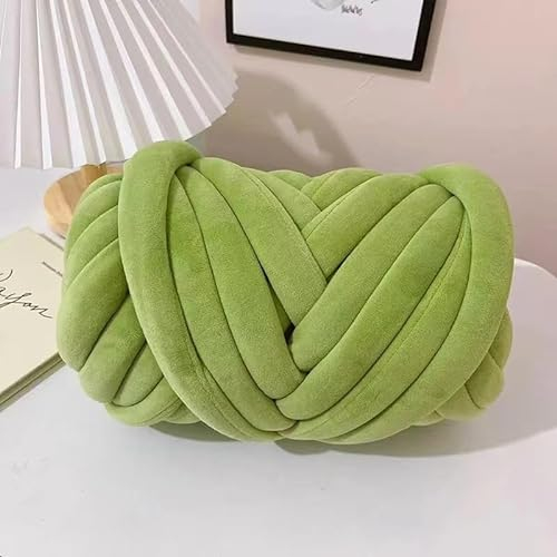Angaekkot Sperrige Armstricken Wolle,Wolle zum häkeln Dickes garn,Riesenwolle Handgestricktes Wollgarn,500g Grob Gestrickte Kuscheldecke Länge ca 25M für Decke, Weben von Haustier Nest,Sofa (Grün)
