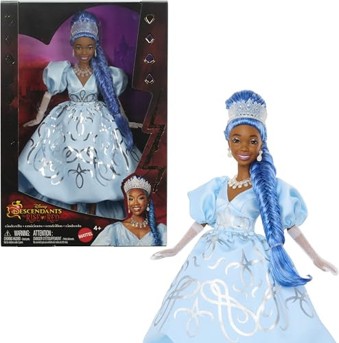 Mattel Disney Descendants 4: The Rise of Red - Cinderella Fashion Doll with Movie Inspired Royal Gown & Accessories