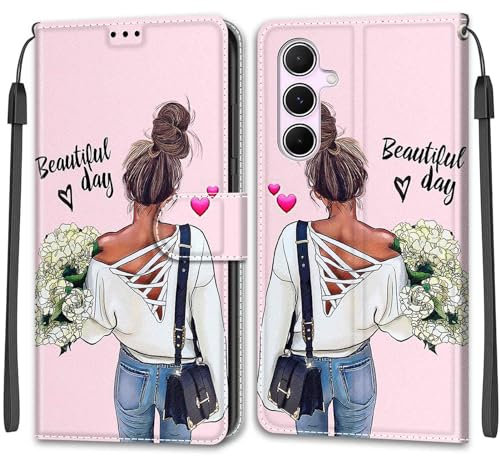 SIENIANLINE Cover per Samsung Galaxy A55 5G, Flip Caso in PU Pelle Premium Portafoglio Case [Kickstand] [Slot per Schede] [Chiusura Magnetica] Telefono Custodia con Samsung A55 5G Cover