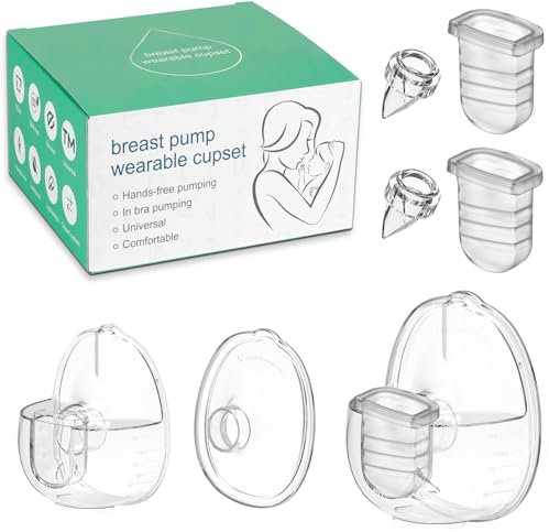 PDFans Wearable Breast Pump Parts Compatible with MomWills S28 Wearable Breast Pump Replacement Accessories, One Full Set Milk Collector Cup Include Duckbill Valve, Silicone Diaphragm, 24mm Flange