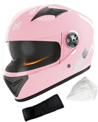 Casco integrale con visiera parasole, casco da moto integrato con parasole per moto, per uomo, traspirante, per uomo e donna