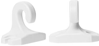 T-TENDA - Ganci a Pavimento per Tenda da Sole a Caduta, Coppia di Ganci ad Uncino per Agganciare la Tenda sulla Ringhiera o al Pavimento, in PVC, Made in Italy, Colore Bianco