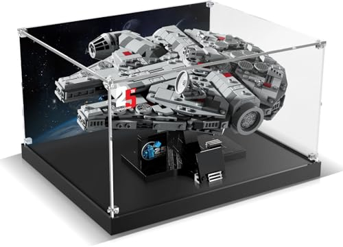 cooldac Acryl-Vitrine kompatibel mit Lego 75375 Millennium Falcon, Staubgeschützter Schaukasten, Hochauflösendes Klares Acryl kompatibel mit Lego Star Wars 75375 Baukasten(Nur Box, kein Modell)