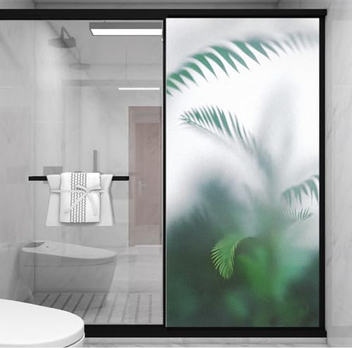 Planta Verde Lámina para Cristales, Lámina Decorativa para Cristales, Lámina Especial Autoadhesiva, Película de la Ventana de privacidad Frosted Window Glass Films 50x120cm