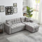 SQUAREBOXX Barcelona Velvet Pull Out Sofa Bed, Velvet, Breathable, Storage Space, Rubber Wheels, Modern Contemporary Design (Grey)