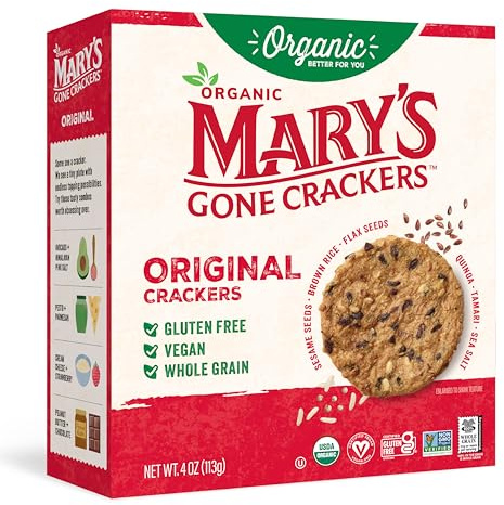 Mary's Gone Crackers Organic Original Crackers - Gluten-Free, NON-GMO, Vegan & Whole Grain, 4 Ounce (Pack of 1)
