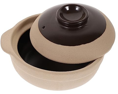 Cabilock Cacerola De Barro Sin Esmalte Olla De Cocción Multiusos Para Guisos y Arroz Para Cocina De Gas y Directo Para Reuniones Familiares y Fiestas