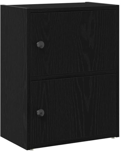 vidaXL Bücherregal Schwarz Eichen-Optik 40x24x52 cm Holzwerkstoff
