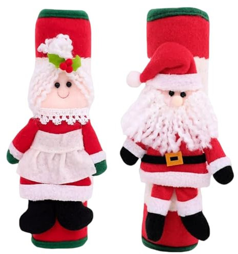 Cubierta de manija de puerta de refrigerador de Navidad, fundas de manija de nevera festivas, decoraciones de Navidad para cocina, decoración del hogar de vacaciones, cubiertas de mango temáticas de