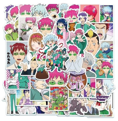 Saikik Aufkleber, 50 Pcs Anime Figur Saikik Vinyl Wasserdichte DIY Stickers Für Party, Wasserflasche Scrapbook Laptop Skateboard Computer Für Teens Studenten