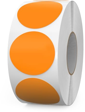 FINDAT 1000 Stück Orange 38 mm Markierungspunkte Runde Klebepunkte Aufkleber