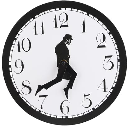 Chiyyak Dumme Walk Wall Clock, Comedy Inspirierte Stille Uhr 3D -Design Runde Uhren für Hotel Wohnzimmer Wohnkultur