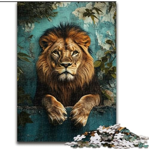 Puzzle 1000 Teile für Erwachsene, König der Löwen, Papppuzzle 26x38cm, für Feiertage, Geburtstage und Familienspieleabende