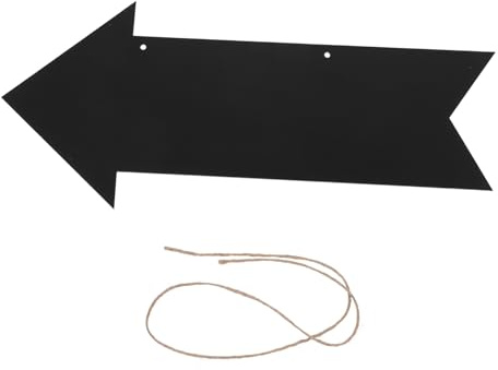 KICHOUSE Schwarze Doppelseitige Acryl Tafel zum Aufhängen DIY Kreidetafel mit Dekorativem Seil Richtungsschild für Party Büro Schule Hochzeit Einfache Hohe Sichtbarkeit