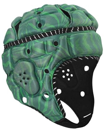 QSTDGVPW Casco de Rugby, Gorra Deportiva, Ajustable, Amortiguador, Casco de Fútbol Americano para Niños Y Niñas, Lanzadores, Porteros de, Verde