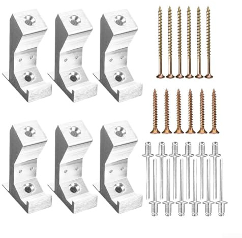 snowchecking 6-teiliges quietschendes Boden-Reparatur-Set mit Aluminiumhalterungen, um Lücken effektiv zu schließen und die Unterbodenbefestigung an Balken für Bodenbeläge zu verstärken