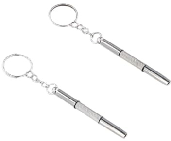 Juego de Destornillador Gafas, 2 Piezas Mini Destornillador Para Gafas con Llavero - Herramienta de Precisión 3 en 1 para Reparar Relojes y Teléfonos