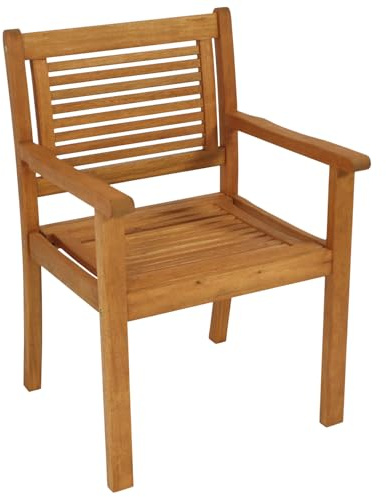 DEGAMO Gartensessel Gartenstuhl CORUNA, Eukalyptusholz braun geölt, Outdoor