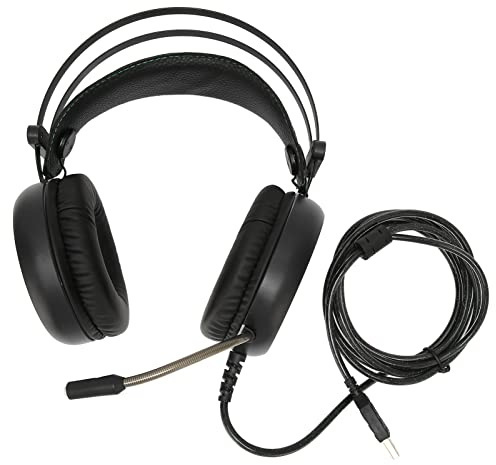 CHEOTIME Kabelgebundenes Gaming-Headset, RGB-Stereo-Surround-Sound, Mikrofon mit Geräuschunterdrückung, leicht, bequem, Over-Ear-Kopfhörer für PC