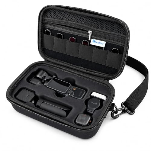 SKYREAT Osmo Pocket 4 Tasche, PU-Schutzhülle für DJI Pocket 4 Creator Combo Zubehör, Tragbare Handtasche für Reisen, Vlogging und Außenaufnahmen, zur Organisation