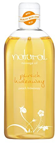 Natural Wellness Massageöl 'Pfirsich hideaway' 250 ml | Erotisches intim Körperöl | Massage-Öl für Erotik-Wellness und Entspannung | Muskelentspannung mit süßem Pfirsich Duft