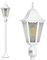 Lampadaire extérieur Hong Kong avec détecteur de mouvement - Luminaire classique en métal de couleur blanc et verre opale - Lampe pour jardin - cour - sentier - terrasse,ampoule(s) non incluse(s)