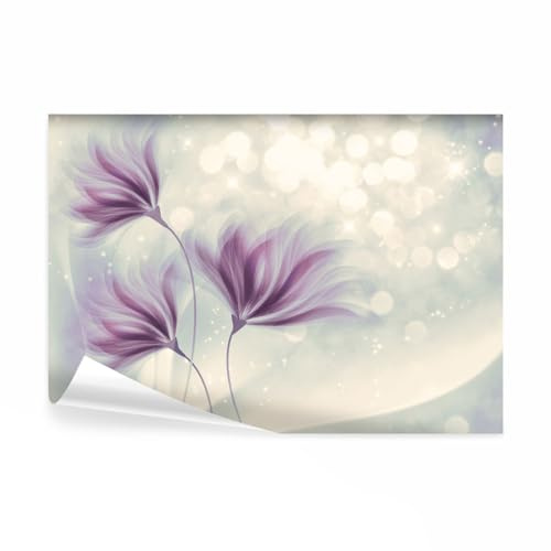 decomonkey Fototapete Blumen Abstrakt 350x256 cm XL Design Tapete Fototapeten Vlies Tapeten Vliestapete Wandtapete moderne Wandbild Wand Schlafzimmer Wohnzimmer Lilien