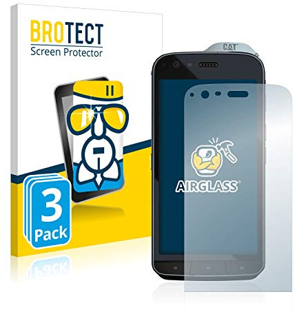 brotect Glass Film compatible with Caterpillar Cat S61 | 3 Pack Clear Screen Protection Made in Germany Glass-Film 9H Protection Scratch Resistant High Clarity