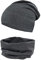 TupTam Jungen Beanie Mütze und Schlauchschal 2er Set, Farbe: Graphit Meliert, Hat Size: 50