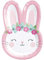 Creative Party PC336654 Pink Birthday Bunny Shaped Paper Dinner Plates, 8 Pcs, Multicolor,0.5x6x8.75inc.