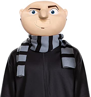 Disguise Herren Kit, Official Minions Gru Adult Mask and Scarf, Single Size Men's Halloween Costume Accessories Erwachsenenkostüme, Mehrfarbig, Einheitsgröße