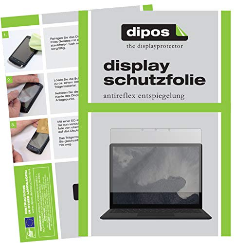 dipos 2x Displayschutzfolie matt für Microsoft Surface Laptop 2 13.5 Zoll | Antireflex, entspiegelnd, passt perfekt, Ultra-Dünn, kratzfest, blasenfrei, Fingerprint-kompatibel, selbstklebend