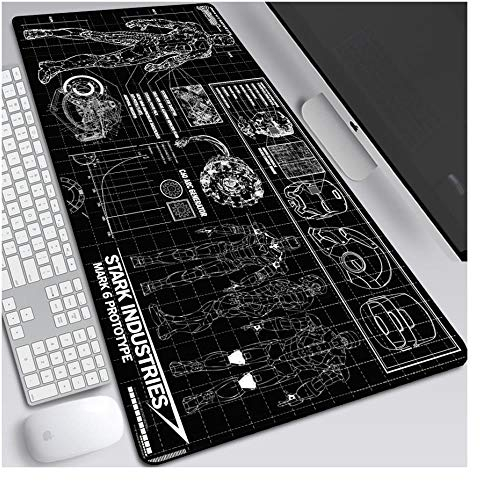 IGIRC Mouse Mat Boy's gift Iron Man 900X400mm Mouse Pad,Perfect precision and speed Gaming Mouse Mat with 3mm-Thick Base,for notebooks, PC, H