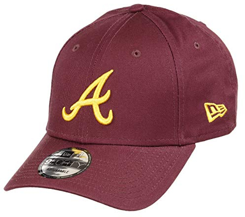 New Era Atlanta Braves MLB Rear Logo Maroon/A-Gold 9Forty Adjustable Cap - One-Size