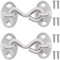 QJZXUEZHEN 2Pcs 2 inch Barn Door Lock, Cabin Hook Eye Latch Gate Hook with Mounting Screws (Silver)