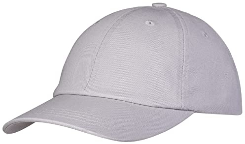 Pembroke Dad Cap, Flache Basecap, Low Profile, Dad Hat, Sommer Mütze, Washed Cotton, Damen und Herren, Einstellbar, Grau
