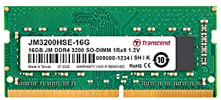 Transcend Modulo di memoria SO-DIMM DDR4 3200 MHz da 16 GB JM3200HSE-16G