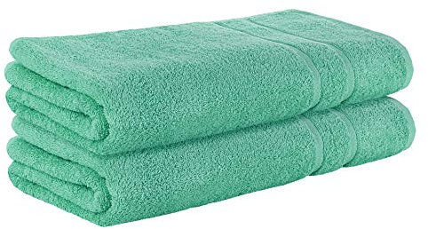 StickandShine 2er Set Premium Frottee Saunatuch 80x200 cm in smaragdgrün in 500g/m² aus 100% Baumwolle