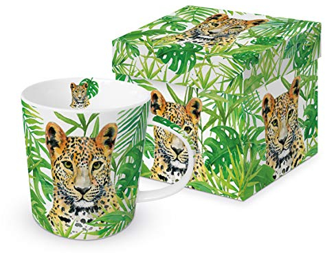 Paperproduct Design Taza de café con diseño de leopardo con caja de regalo, set de regalo