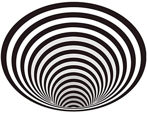 YYL Tapis Illusion 3D Tapis Rond, Tapis en Fibre de Polyester Tapis D'illusions Optiques Rond À Carreaux Blanc Noir Tapis Shaggy Visuel 3D pour Bureau Chambre Salon (Size : 160cm/62.9inch)