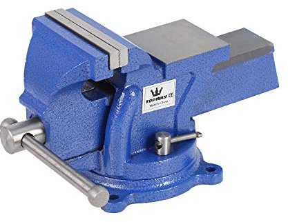TOPWAY Bench Vice 4 Inch 100mm 7kg, Heavy Duty 360 Degree Swivel Roating Base Lathe Milling Machine Table Workbench Clamp for Mechanics and Engineers 403116